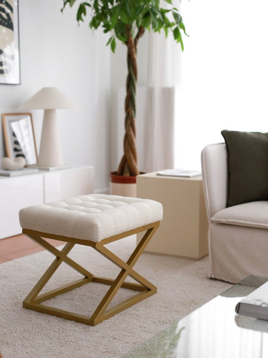 Atelier Del Sofa Puff de Terciopelo Crema Atelier Del Sofa Puff de Terciopelo Crema